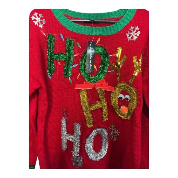 NWT United States sweaters ugly Christmas holiday large red ho ho ho - Picture 2 of 6